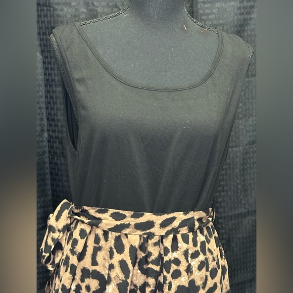 SHEIN Clasi Plus Size Women's Leopard Print A-Line Sleeveless Summer Dresses - Picture 3 of 10